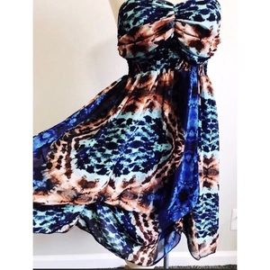 Strapless Bubble Dress Blousen Summer Tie Hem Sz 7